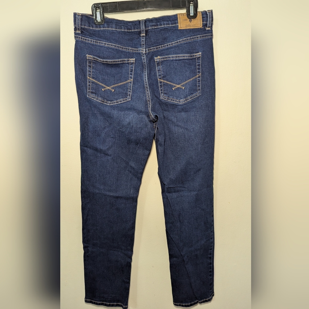 U.S. Polo Assn. Dark Blue Straight Jeans Adjustable Waist Stretch Boys Size 18 - Picture 5 of 6
